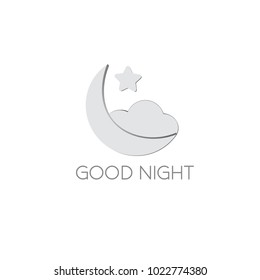 Good night logo. Conceptual idea. Vector Illustration eps8 