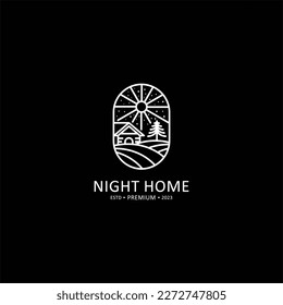 Good night logo. Conceptual idea. Vector Illustration