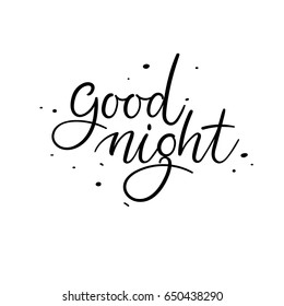 Good Night Hand Lettering Typography Poster Stock Vector (Royalty Free ...