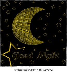 Good Night Moon Stars Stock Vector (Royalty Free) 564119392 | Shutterstock