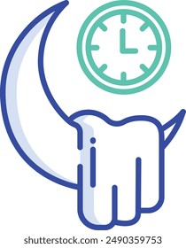 Good Night outline color vector illustration