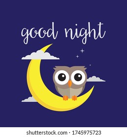 Plantilla de fondo de búho de buenas noches