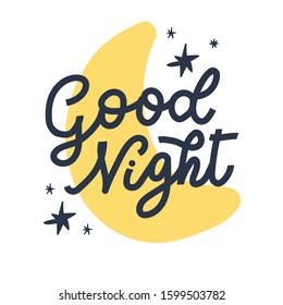 Good Night Poster Hand Lettering Cute Stock Vector (Royalty Free ...