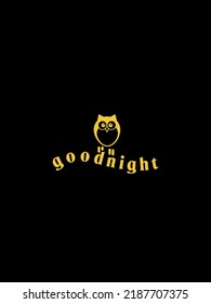 good night simple vector with owl illustration. eps 10