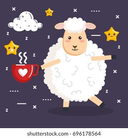 good night sleep cartoon sheep 
