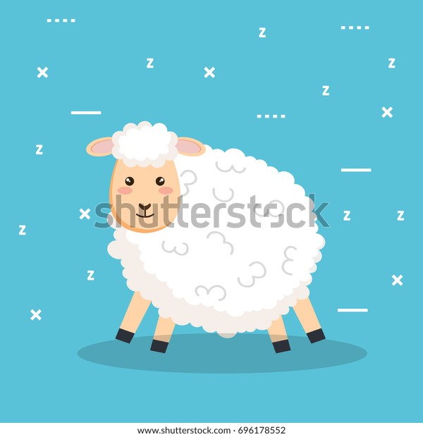 Good Night Sleep Cartoon Sheep Stock Vector (Royalty Free) 696178552 ...