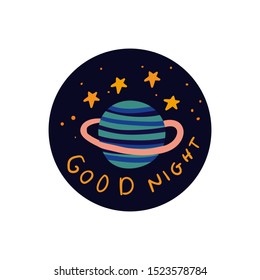 good night space vector illustration. Creative space texture for fabric, wrapping, textile, wallpaper, apparel. 