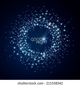 Good night. Star wreath. Vector illustration