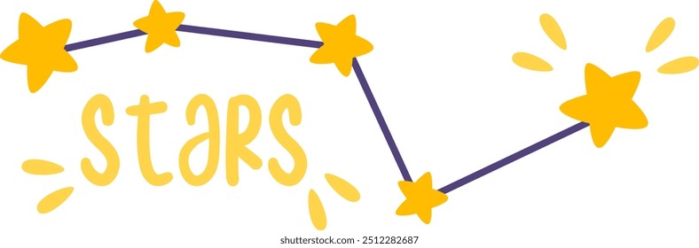Good Night Stars Constellation With Inscription Vector Illustration