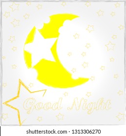 Good Night and Sweet Dreams.Nature,night scene with moon and stars in the space.Nature.