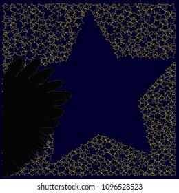 Good Night and Sweet Dreams.Night scene with stars and wings from the owl.Nature.