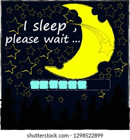 Good Night and Sweet Dreams.Night scene with moon and stars in the space.Nature.