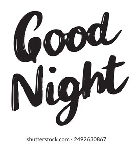 Letras de Buenas Noches. Arte vectorial dibujado a mano.