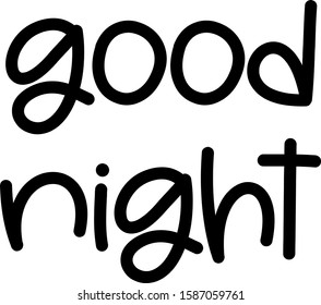 Good Night Text Vector Written Modern Stock Vector (Royalty Free ...