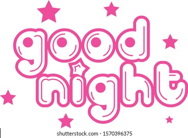 
good night themed vector logo