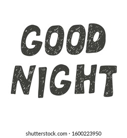 good night typography design vector