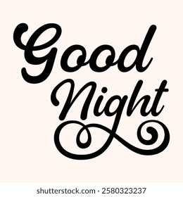 Good Night typography design vector template