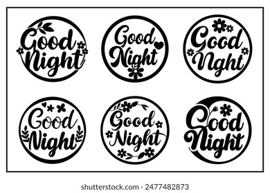 Good Night Typography Vector Art