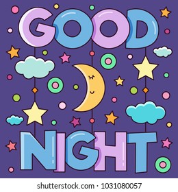 Good Night. Vector illustration.