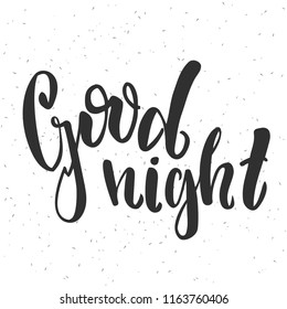 Good Night Vector Illustration Handdrawn Lettering Stock Vector ...