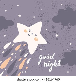 Good night vector print