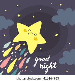 Good night vector print