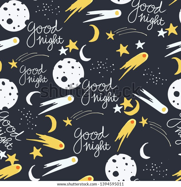 good\
night-space-night with dark blue-navy background vector seamless\
pattern - Great for wallpaper,backgrounds,gifs,surface pattern\
design,packaging design projects,\
stationary,fabric