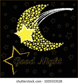Good Night.Stars.Shooting star.Nature.