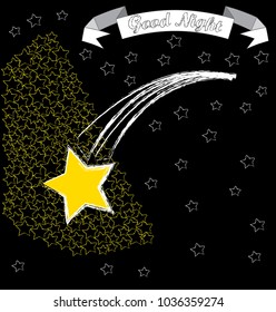 Good Night.Stars.Shooting star.Nature.