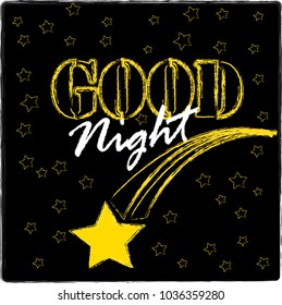 Good Night.Stars.Shooting star.Nature.