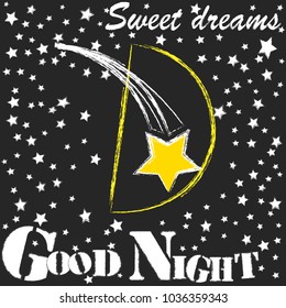 Good Night.Stars.Shooting star.Nature.