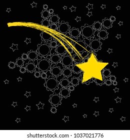 Good Night.Stars.Shooting star.Nature.