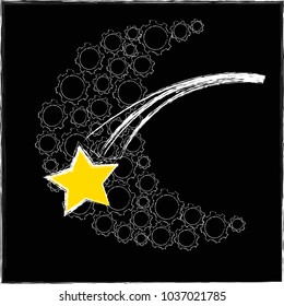 Good Night.Stars.Shooting star.Nature.
