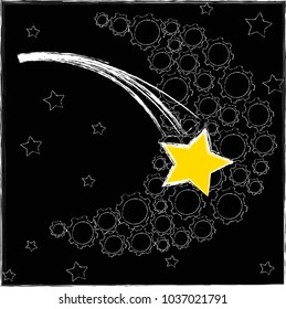 Good Night.Stars.Shooting star.Nature.