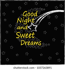 Good Night Sweet Dreamsnight Scene Moon Stock Vector (Royalty Free ...