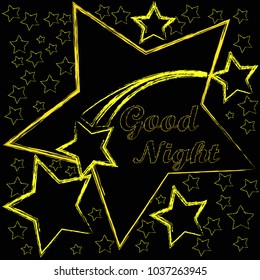 Good Night.Stars.Shooting star.Nature.