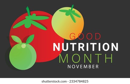 Good Nutrition month. background, banner, card, poster, template. Vector illustration.