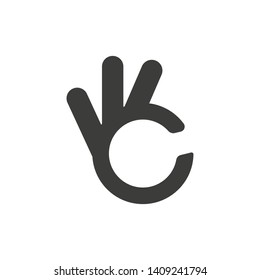 Good and OK gesture icon design template