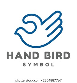 Good OK Hand Gesture Bird Line Outline Symbol Icon Illustration
