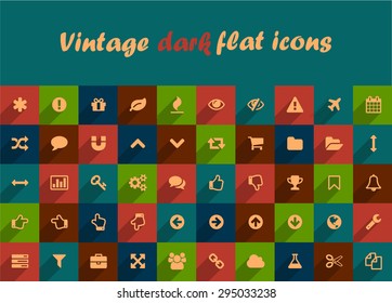 Good old vintage set of mobile and website icons