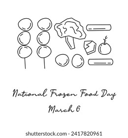 Good one line illustration for National Frozen Food Day celebrations.