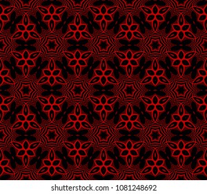 Good pattern with geometric color ornament, design for print fabric, bandana. vector illustration. red tone