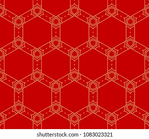 Good pattern with geometric color ornament, design for print fabric, bandana. vector illustration. red tone