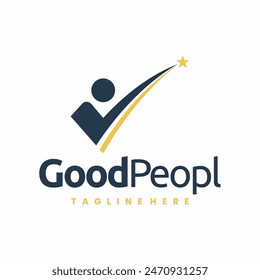 good people star logo, star people logo, people logo