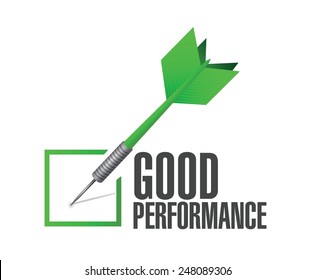good performance check dart illustration design over a white background