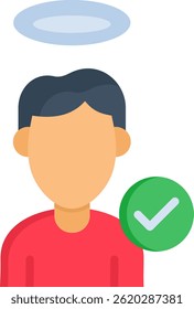 Good Person Icon Flat Vector Illustration