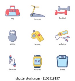 Good physical condition icons set. Cartoon set of 9 good physical condition vector icons for web isolated on white background