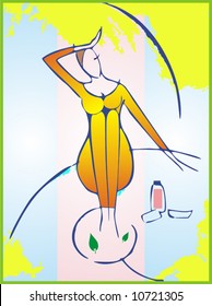 Good picture for the final composition of the topic of beauty culture, of health, of sport and much other.