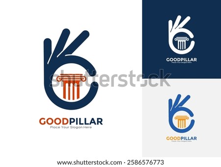 Good pillar logo vector design. Suitable for business, law firm, attorney, hand symbol