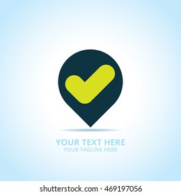 Good Pin abstract logo, design concept, emblem, logotype element for template.